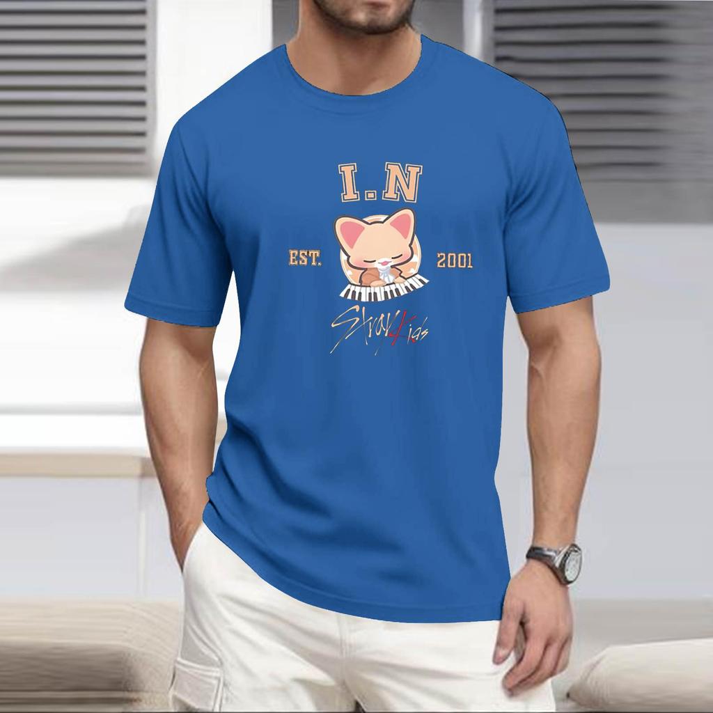 Men's Popular T-shirt Printed Round Neck Short Sleeve T-shirt