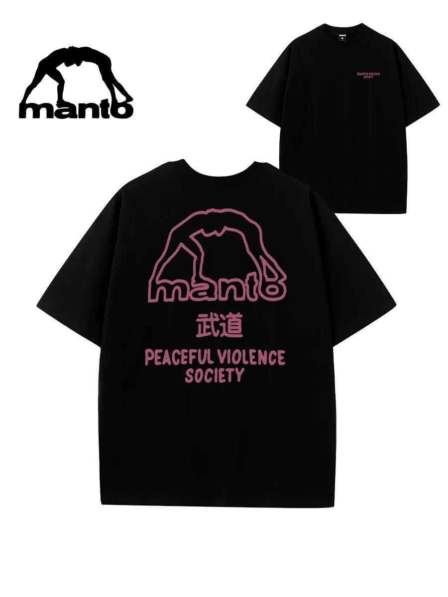 Свободная хлопковая футболка с принтом Manto S