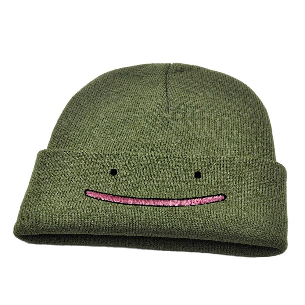 Cartoon Animation Ditto Beanie Mütze Bestickte Smiley Strickmütze Warme Hip Hop Mütze
