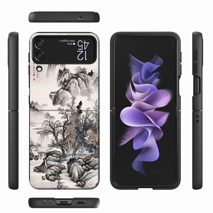 

Chinese Style ink Painting Art Phone Case For Samsung Z Flip 6 7 5G Z Flip 5 Galaxy Z Flip 3 4 5G ZFlip Shockproof Hard Cover TP Galaxy Z Flip 7 5G