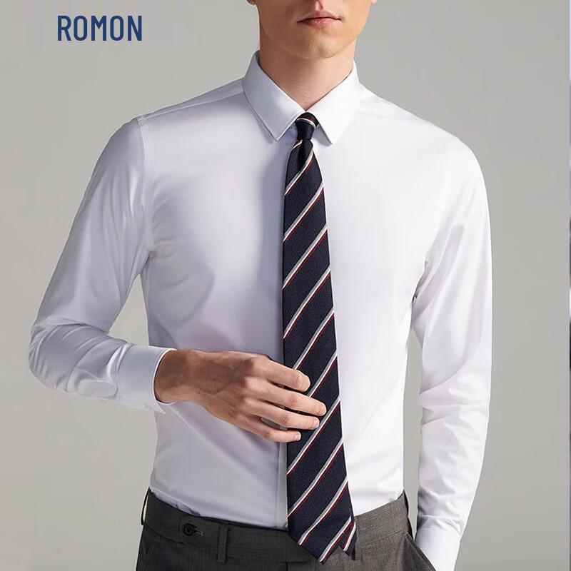 ROMON Men's Bamboo Fiber Slim Fit Short Sleeve Business Shirt