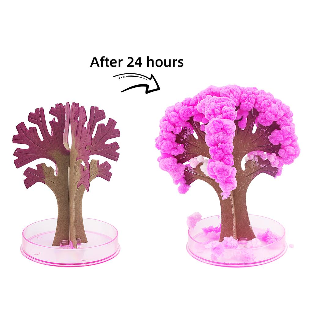 Paper Tree Blossoming Toy, Magic of Snowflake Blossoming, Watering Crystal Tree Scientific Experiment, Personally Witnessing