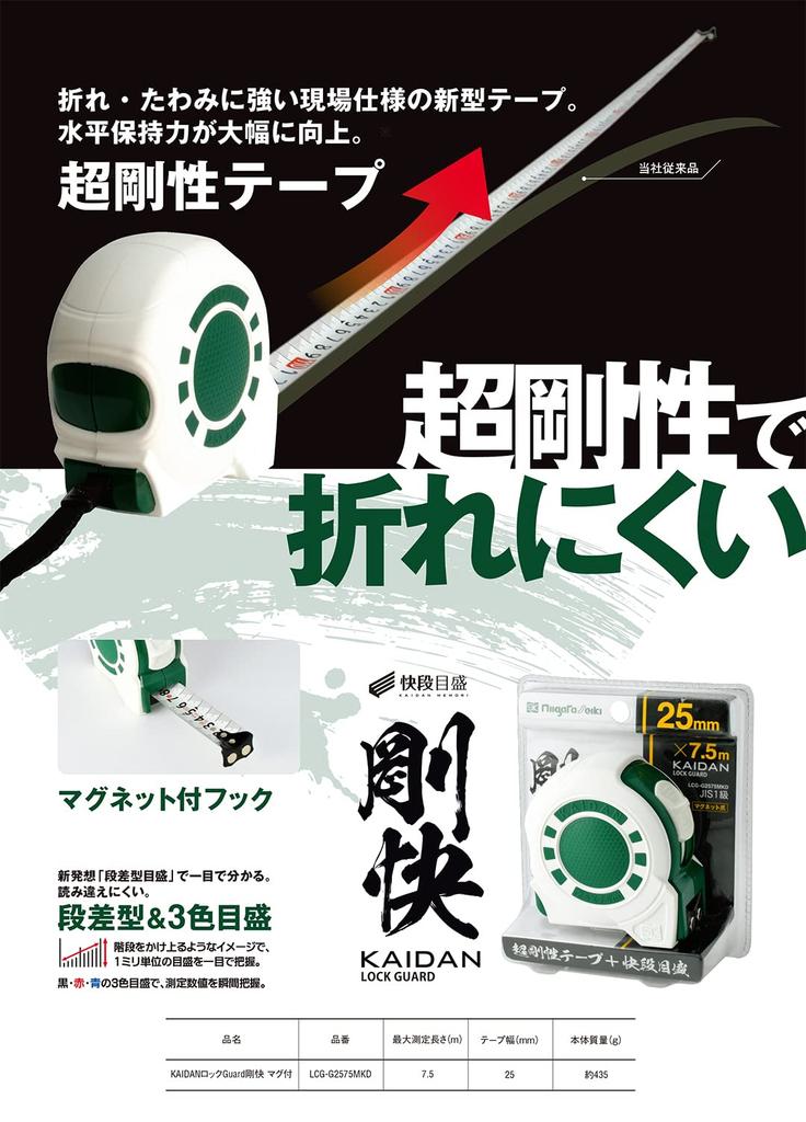 Niigata Seiki SK KAIDAN Lock Guard Gokai with Mag 25mm x 7.5m LCG-G2575