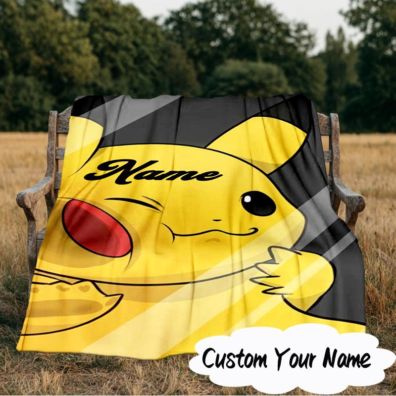 Custom Name Pika Urban Fashion Blanket Ideal Bedding Blanket Perfect for Travel, Camping, Living Rooms, Offices, Sofas, Fan Christmas gift