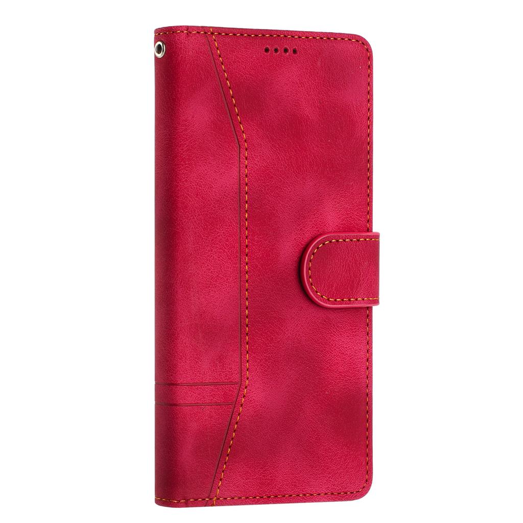 L002 For iPhone 13 Pro Max 6.7 Inch Leather Wallet Stand Phone Case Shockproof Lines Imprinted Cover