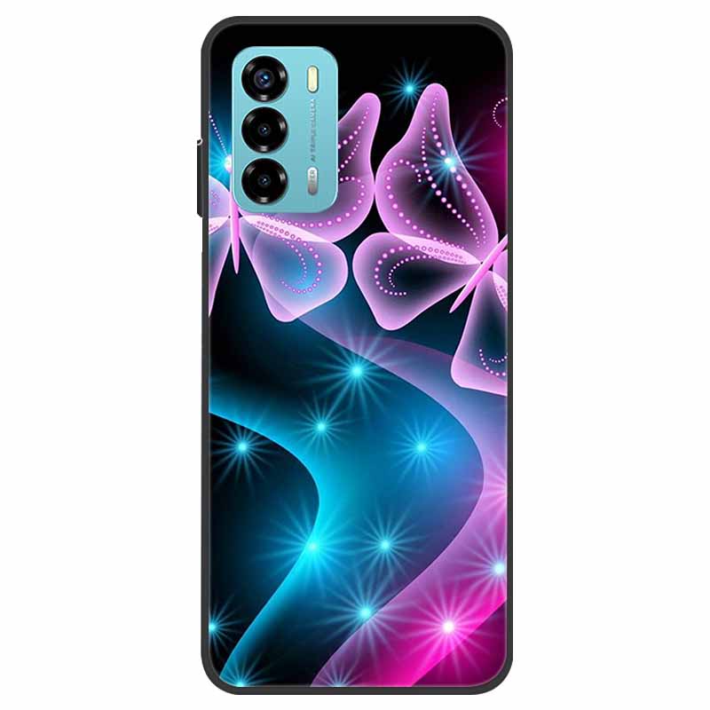 Custodia per ZTE Blade V40 Vita Fiore Marmo Nero Paraurti Morbido TPU Silicone Cover per ZTE V 40 Vita / Blade V40 Vita Custodie per Telefono
