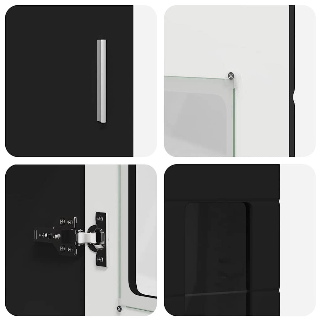 FLORIN Highboard with Doors Black 60 x 35 x 182 cm Particleboard