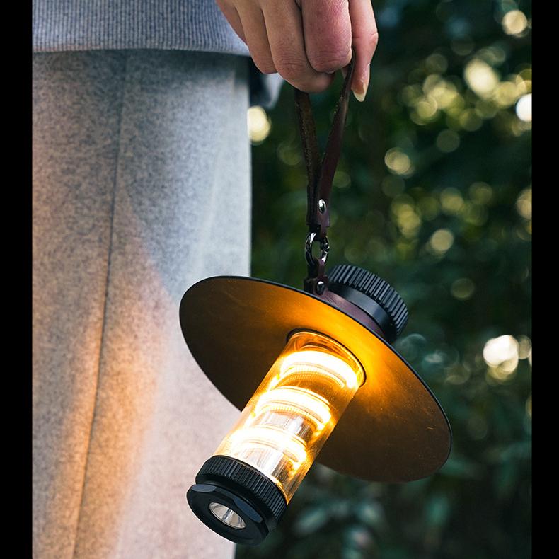 New outdoor camping lamp outdoor camping long-beam lighting high capacity double helix atmosphere illumination flashlight