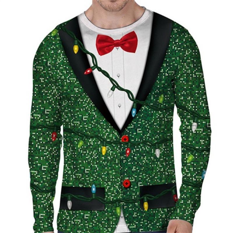 3D Print Christmas Funny Ugly Long Sleeve Tshirt For Men Women Novelty Casual Oversized Tee Shirts Top Clothes Mens In Shirt