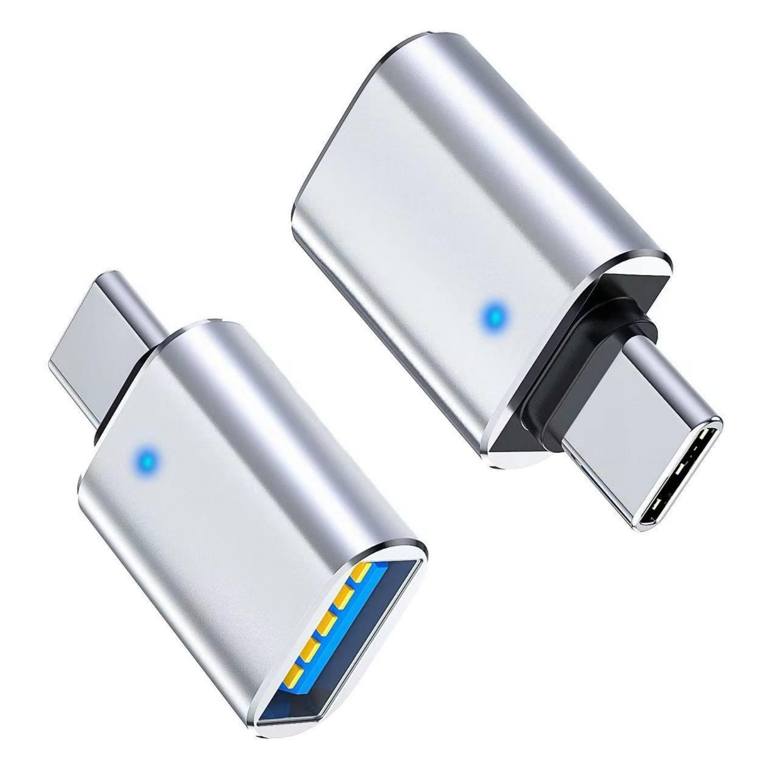 

2 шт. USB C - USB3.0 адаптер USB C папа - USB мама адаптер OTG USB C адаптер для зарядки устройств типа C передача данных серебряный