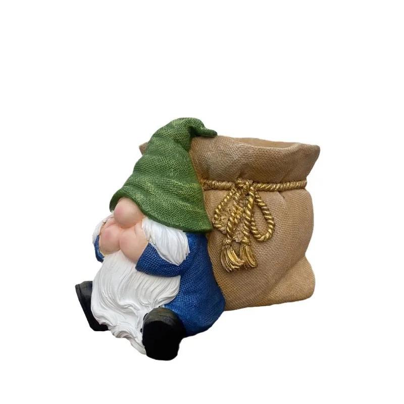 Creative Dwarves Decorate Flower Pots Elf Plant Pot Desktop Ornaments Halloween Christmas Gifts, Resin Crafts