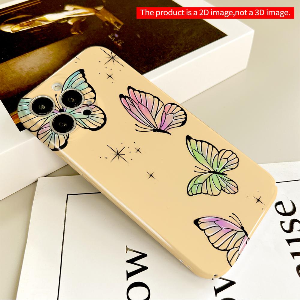 Pastel Butterflies & Stars Phone Case All inclusive film hard phone case, compatible with iPhone 18 Pro Max 17 16 15 14 13 12 11