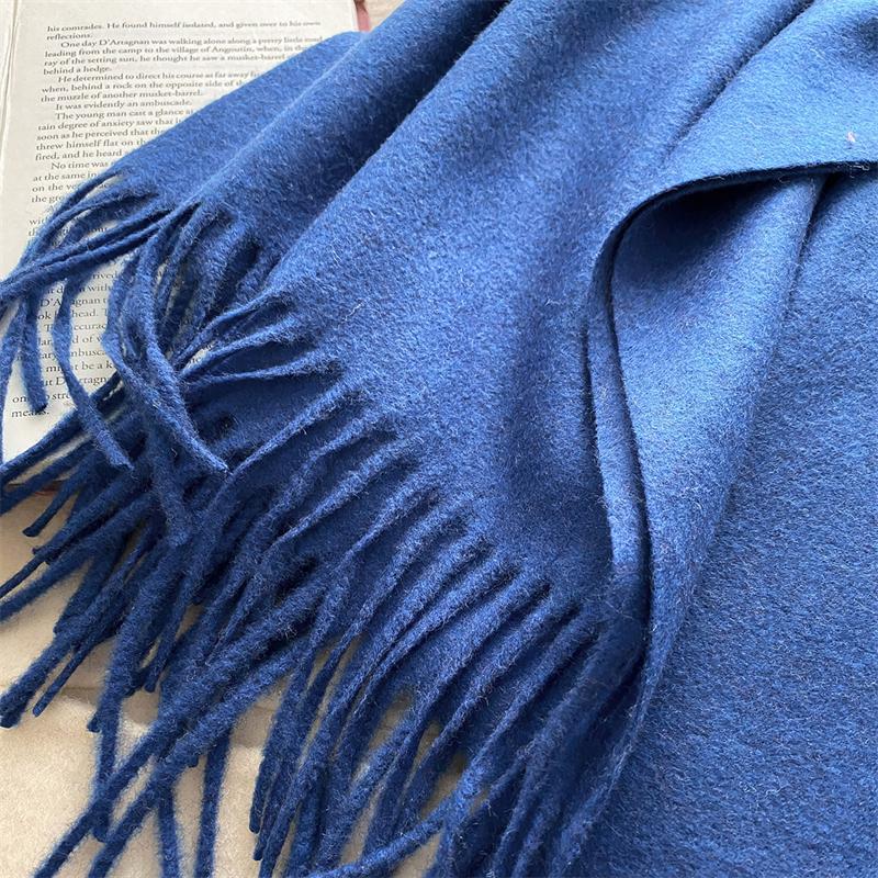 2025 Winter Wollschal für Damen Langer Warmer Kaschmirschal Hijab Einfaches Damen Schal Wickeltuch Weibliches Pashmina Bandana Kopftücher Neu