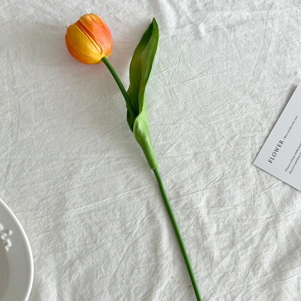 12pcs Tulips Artificial Flowers Faux Tulip Real Touch Tulip Fake Flowers Bouquets Arrangements for Mothers Day Spring Easter Wedding Home Table Decor