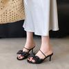 Mode Mode Schleife Damen Dünne Absätze Sandalen Schuhe Weiblich Runde Zehen Schuhe Elegant Damen Absatzsandalen Pantoletten Schuhe