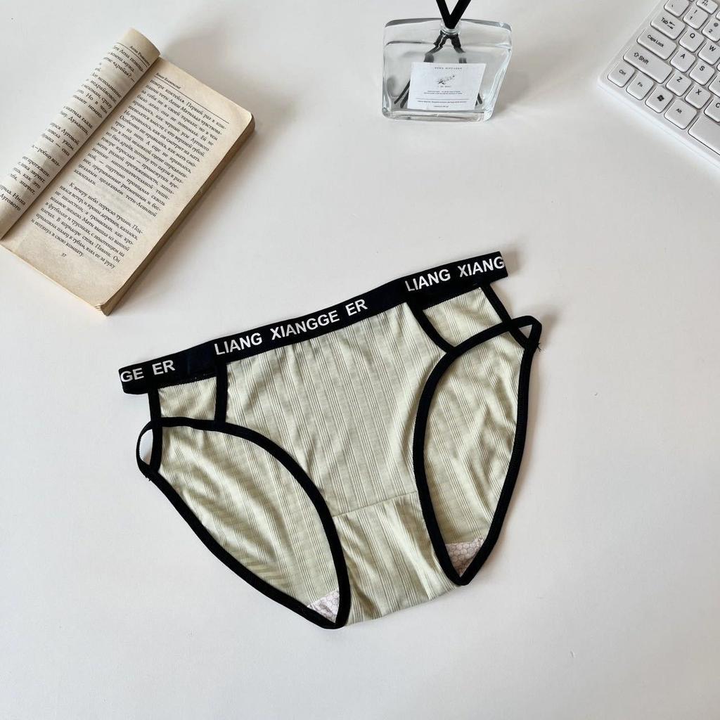 Damen Mode Trend Frühling und Sommer Buchstabe Taille Ausgeschnitten Reine Baumwolle Schritt Eisseide Taille Dreieck Slip