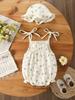 Sweet Floral Sleeveless Romper - 100-Day Celebration Baby Girl Jumpsuit