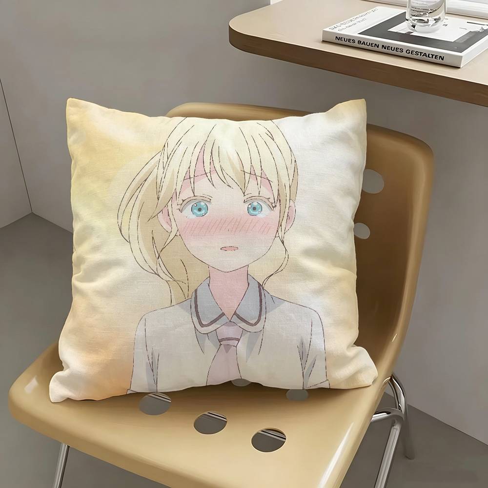 1pc Anime Asobi Asobase Characters Pillow Case Fashion Square Pillowcase Bedroom Sofa Room Ins Decoration Leisure