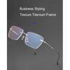 Men Pure Titanium Eyeglasses Frame Women Ultralight Rimless Glasses Blue Light Blocking Lens Prescription Myopia Reading Eyewear