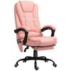 Massage Office Chair, 7 Vibration Points, Adjustable Footrest & Backrest, up to 120 kg, Leather Look, Pink