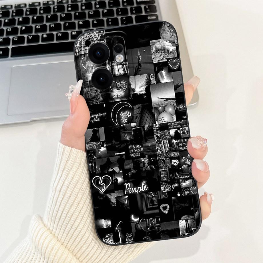 For Oppo Reno13 / Reno13F 4G 5G / Reno 13 Pro Phone Case Soft Smooth Silicone Capa Moon Night Artistic Marble Printed Back Cover