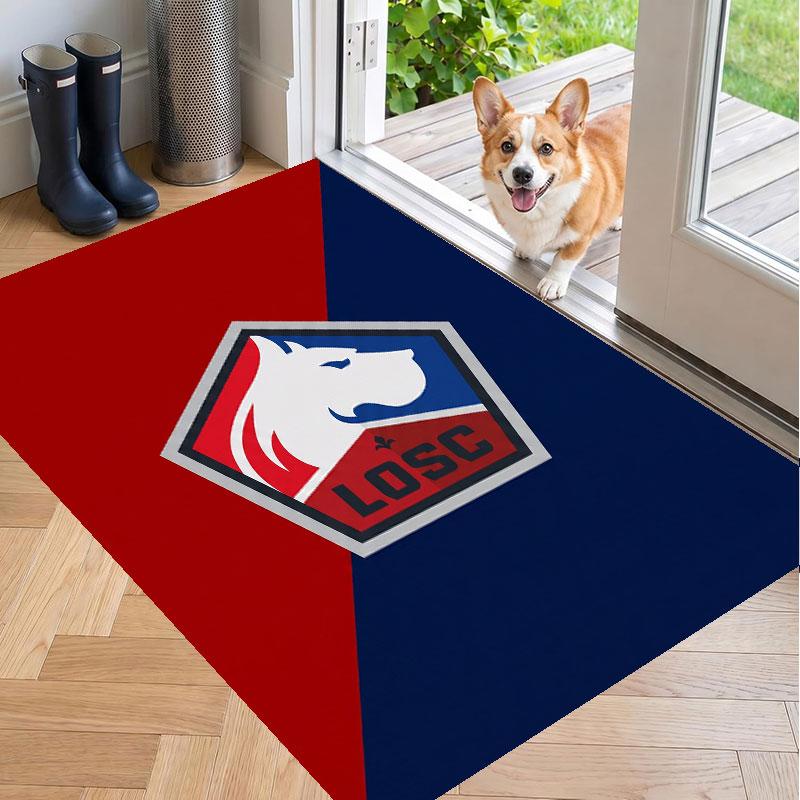Soft Floor Carpet LOSC Lille FC Pattern Area Rug Decorative Mat For Home Room Decoration