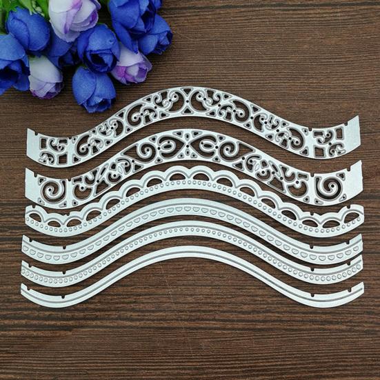 Fustelle in metallo con bordo ondulato fai da te per scrapbooking, carte, album, stencil