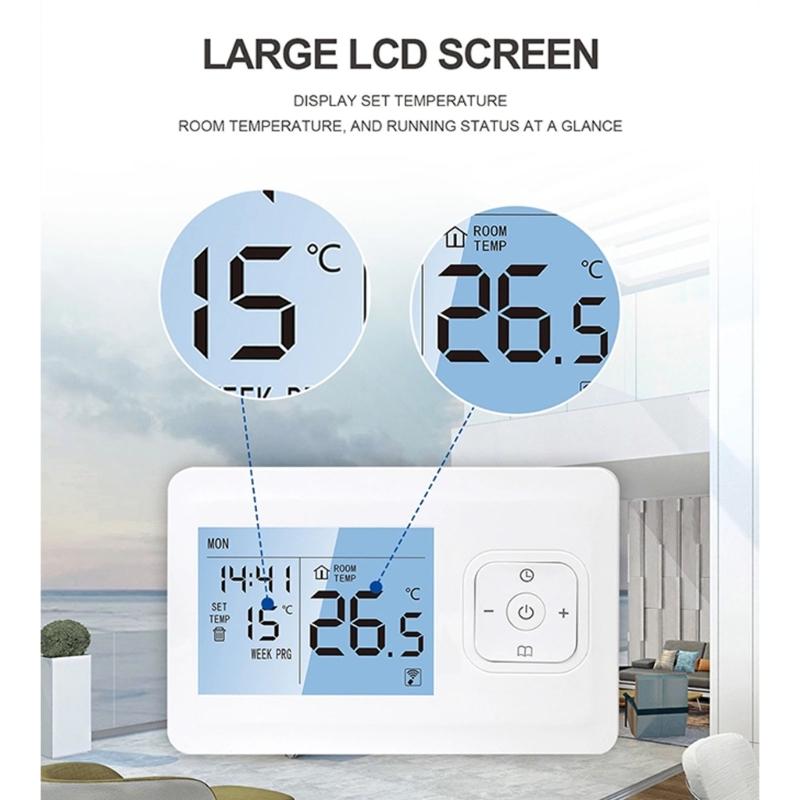 WiFi Thermostat Digital Temperature Controller APP Control LED Display Screen Electric Floor Heating Thermostat