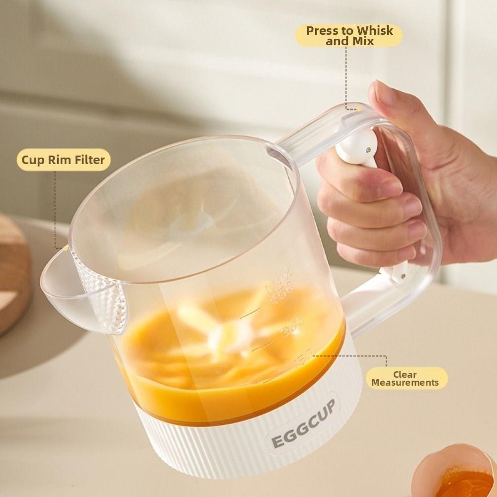 Clear Scale Egg Mixing Cup Semi-Automatic Kitchen Stirring Bottle Egg Beating Cup  Baking Tool