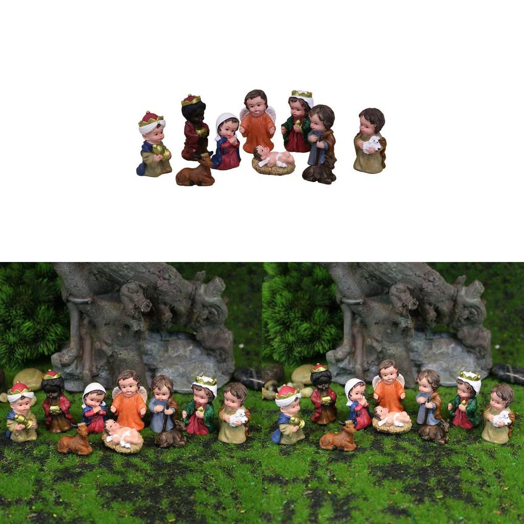 Creative Nativity Scene Resin Figurines With Artistic Design For Festive Home Decor