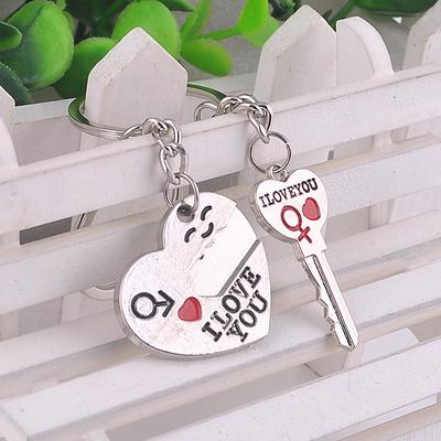 Regalo para Enamorados Plateado Favores de Boda Pareja Mi Corazón Llavero Moda Llavero Llavero Creativo Anillo para Llaves de Coche Accesorios