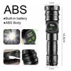 White Laser LED Flashlight Zoom function COB Side Light USB Rechargeable Torch Tail Magnet With Display Long Range Lamp