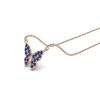 Blue Sapphire Butterfly Dainty Necklace- Sterling Silver