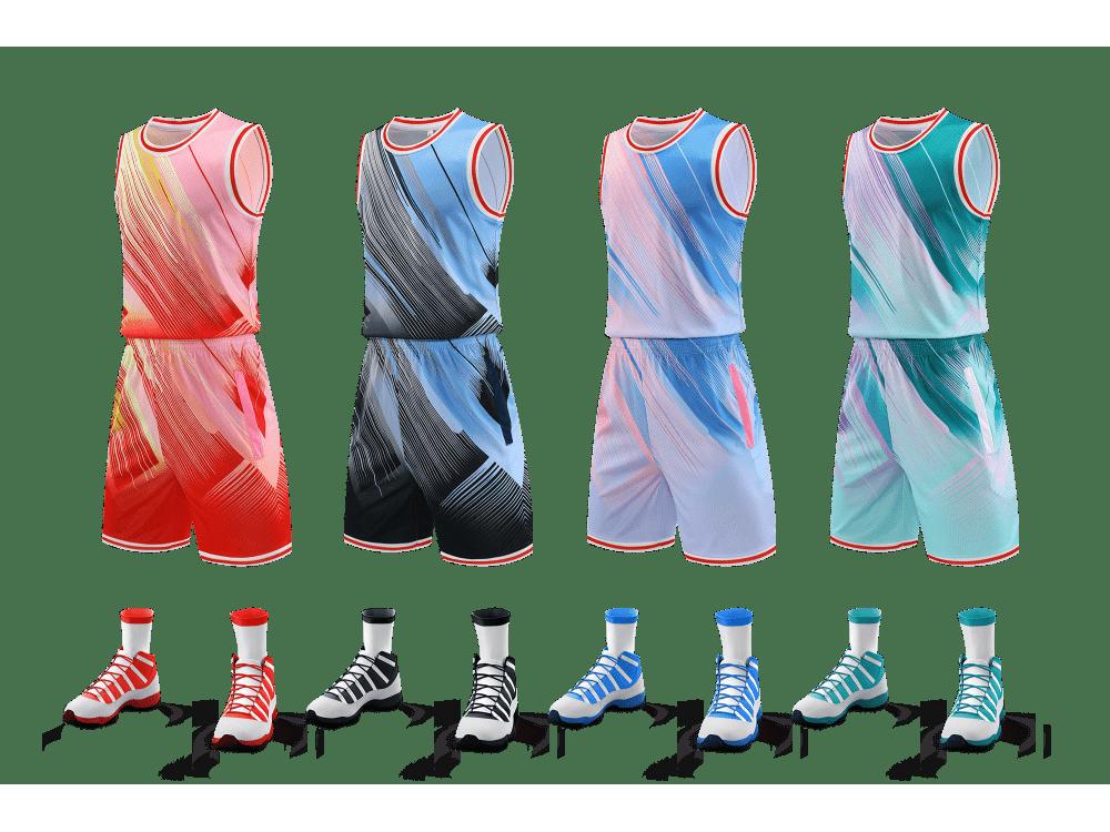 Gradient Camouflage Basketball Team Uniforms for College Students - Men's and Women's Custom Jerseys