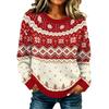 Women's Casual Long Sleeve Christmas Print Neck Knit Sweater