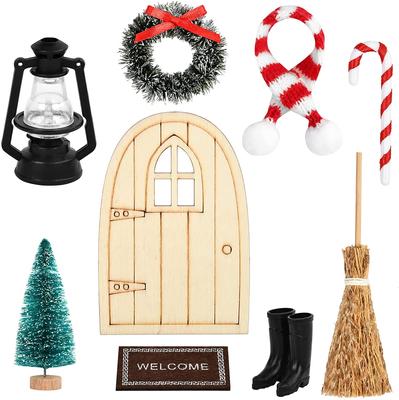 Miniature Gnome Set Christmas Dollhouse Accessories Miniature Dollhouse Furniture Mini House Ornament Boots  Christmas Tree