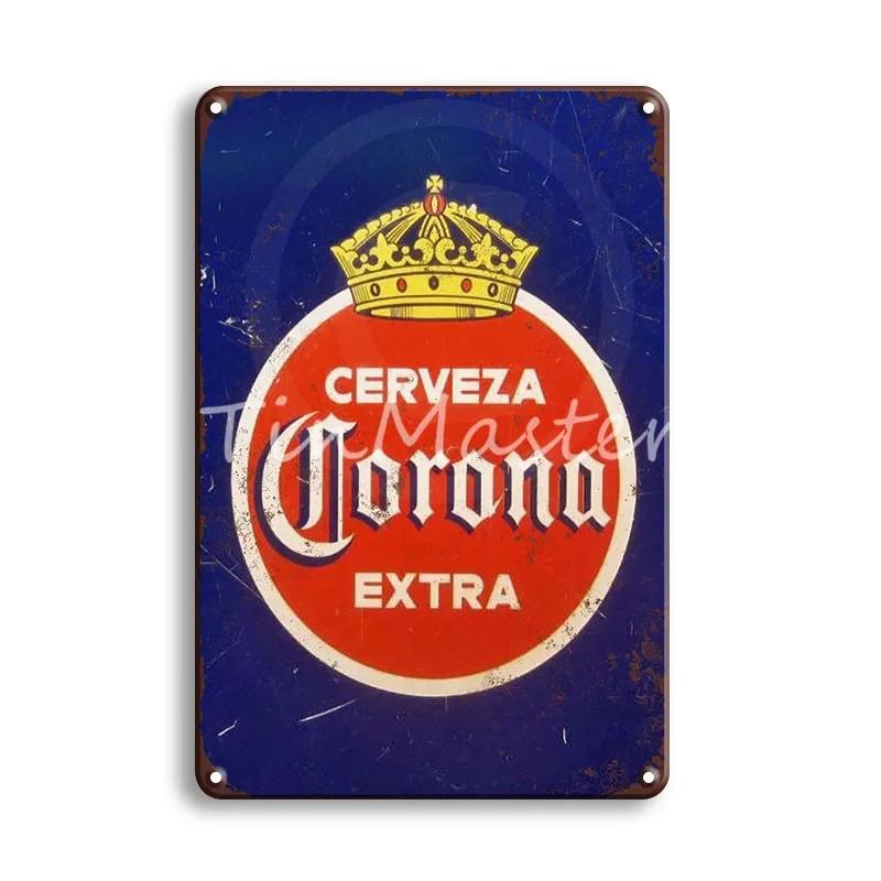 

CORONA EXTRA Металева жестяна табличка Вінтажний пивний плакат Декоративні таблички Ретро Паб Бар Декор Тарілка Череп Металева табличка Настінні наклейки 20x30cm（7.8x11.8inch）