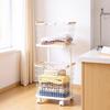 Large Capacity Iron Art Laundry Basket with Wheels and Handle for Bathroom/Toilet