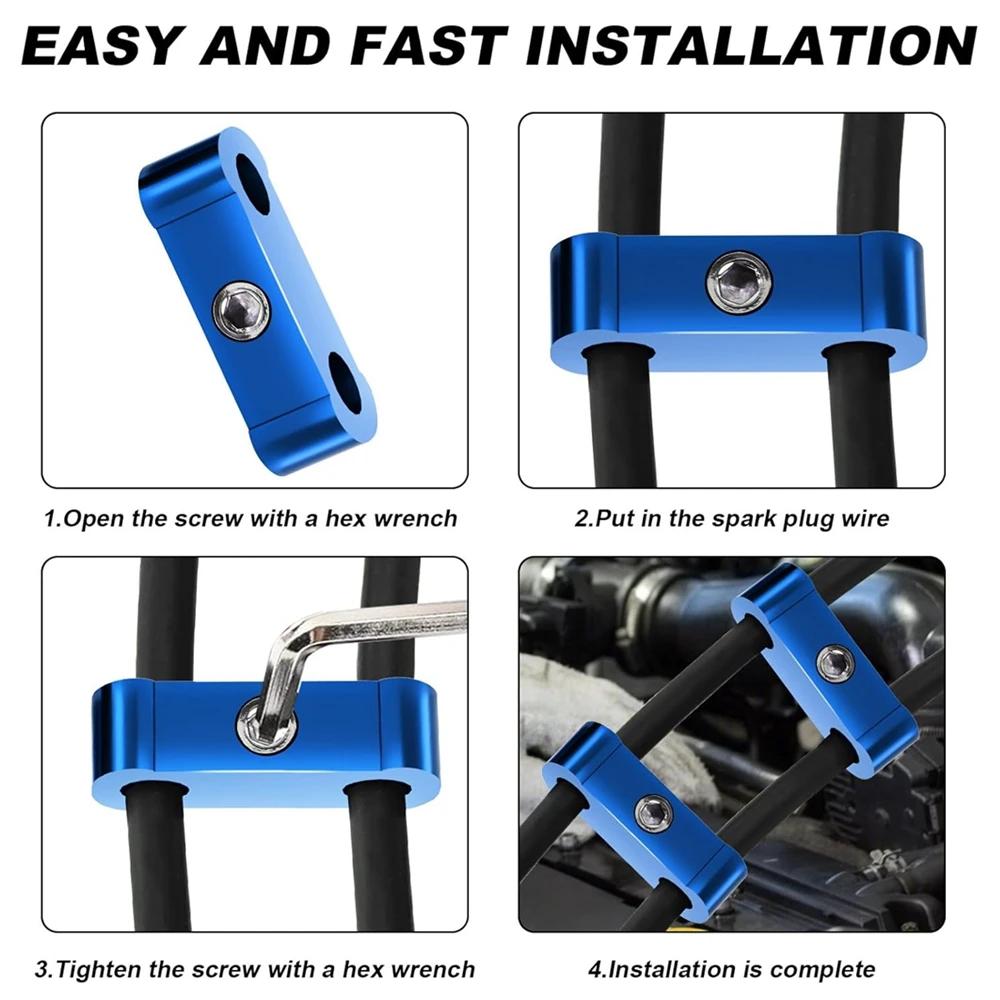3pcs Car Spark Plug Electrical Wire Clamp Separator Line Ignition Cable Clip Divider Organizer Clamp Kit For 8MM/9MM/10MM