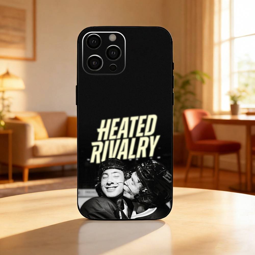 H-Heated Rivalry Phone Case For iPhone17,16,15,14,13,12 Plus,Max Soft Silicone Black Cover