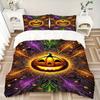3pcs Pumpkin Halloween Bedding Set, Includes 1 Comforter + 2 Pillowcases, Without Pillow Inserts, Soft Comfortable, Lightweight Breathable,