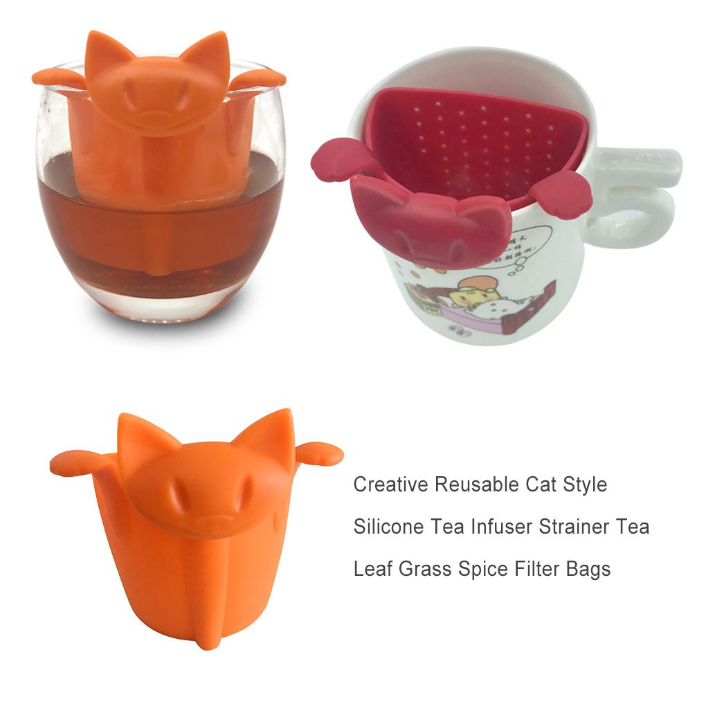 Δημιουργικά Σουρωτήρια Τσαγιού σε Σχήμα Γάτας Σουρωτήρια Κούπας Κρεμαστά Αξεσουάρ Ποτού Μαγειρικά Σκεύη Ευρεία Εφαρμογή