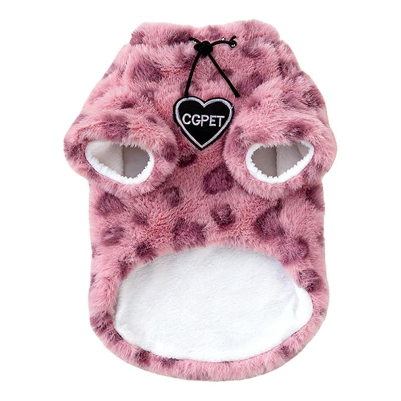 Soft Plush Cats Sweater Leopards Pattern Pet Outfit for Gentle Wear and Winter Warmth Protecting