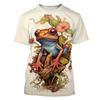 Cartoon Tree Frog Graphic T-Shirt For Men Funny Animal 3D Printed T Shirts Summer Fashion Casual Round Neck Tees Short Sleeves