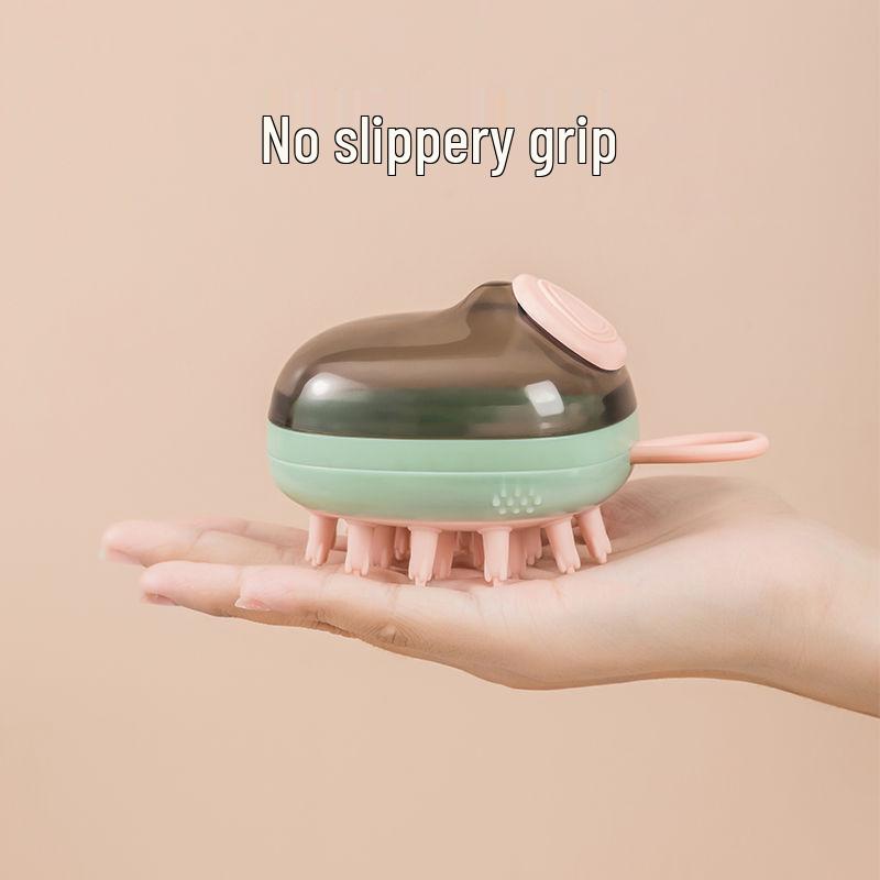 Automatic Silicone Scalp & Pet Bath Brush with Liquid Dispenser