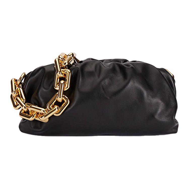 Bottega Veneta Chain Mail Bag With Thick Chain Women Shoulder Bag Black 620230VCP408425