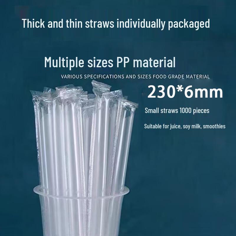 Homeglen Individually Wrapped Clear Plastic Disposable Straws
