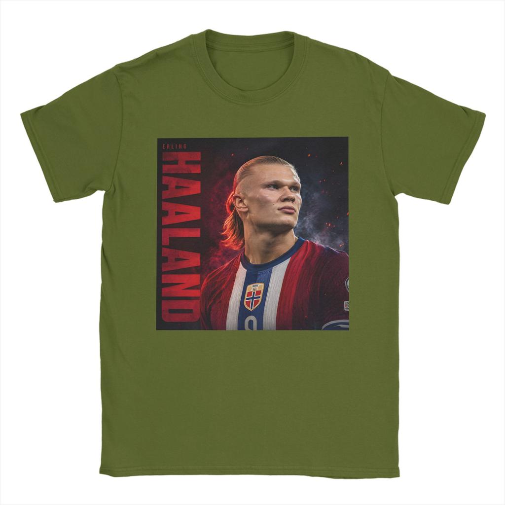 Unisex Unisexs Erling Haaland Cartoon T Shirts Norway 100 Cotton Tops Leisure Short Sleeve Round Neck Tees Gift Idea TShirts