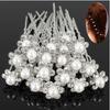20Pcs Wedding Bridal Faux Pearl Rhinestone Flower Hair Stick Pins Clips Silver Color Jewelry