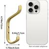 Wall Hook for Hanging Coats - Stainless Coat Hook 5 Pack Wall Mount for Backpack, Bag, Keys and Towel, Double Hook In Closet, Entryway, Door,